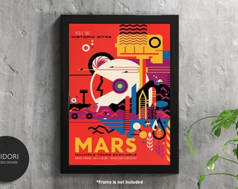 Mars - Nasa Space Poster on Paper or Canvas