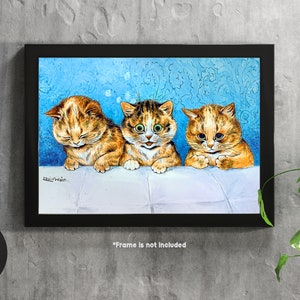 Louis Wain - Cat Portrait , Classic Art Print - Wall Art