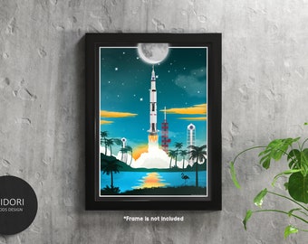 Nasa Saturn V Launch - Poster on Paper or Canvas