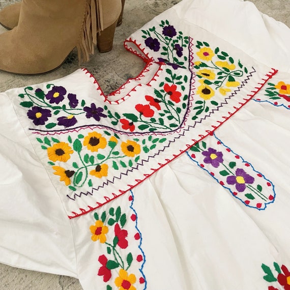 70s Oaxacan/Mexican traditional embroidered Flora… - image 3