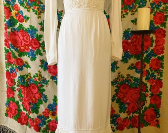 60s Mod Maxi Wedding Dress/Gown