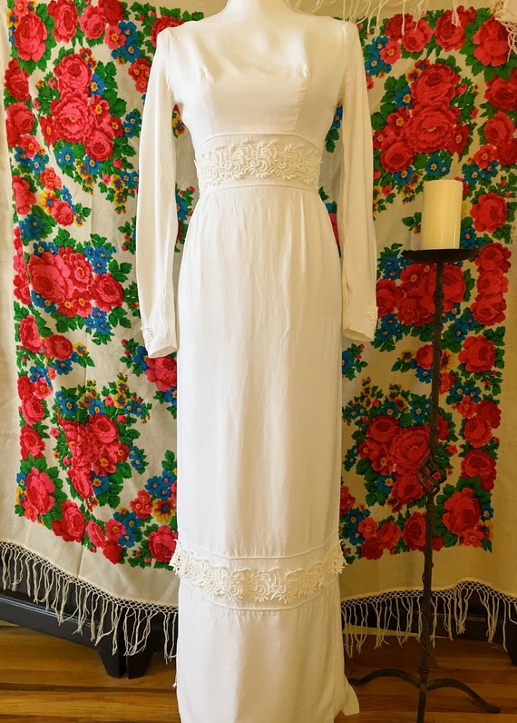 60s Mod Maxi Wedding Dress/Gown