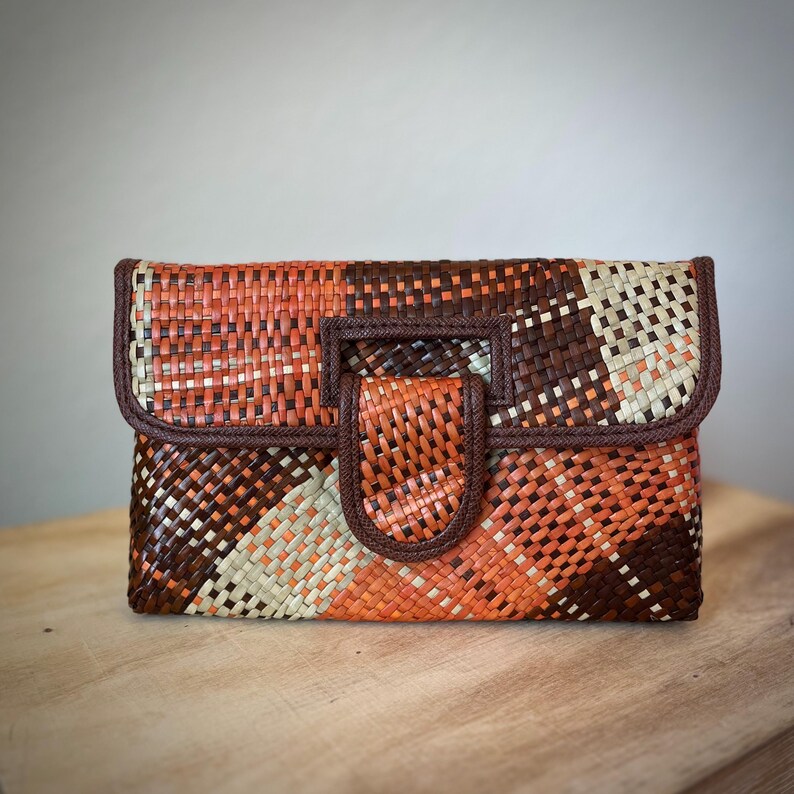Philippine Pandan Straw Clutch Bag | Handmade Sustainable Fashion Accessories | Unique Tropical Gifts For Women image 15