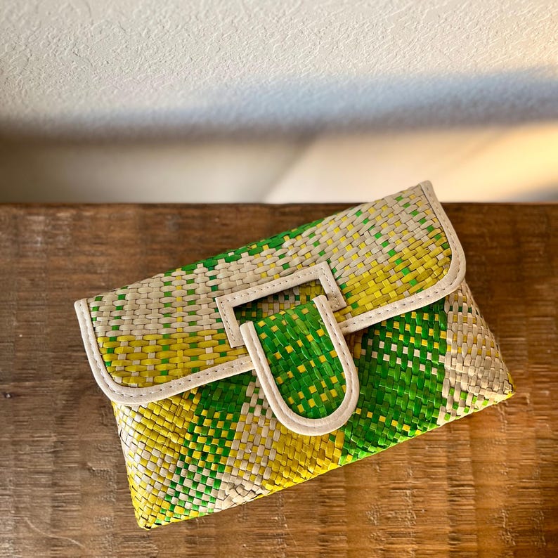 Philippine Pandan Straw Clutch Bag | Handmade Sustainable Fashion Accessories | Unique Tropical Gifts For Women image 12
