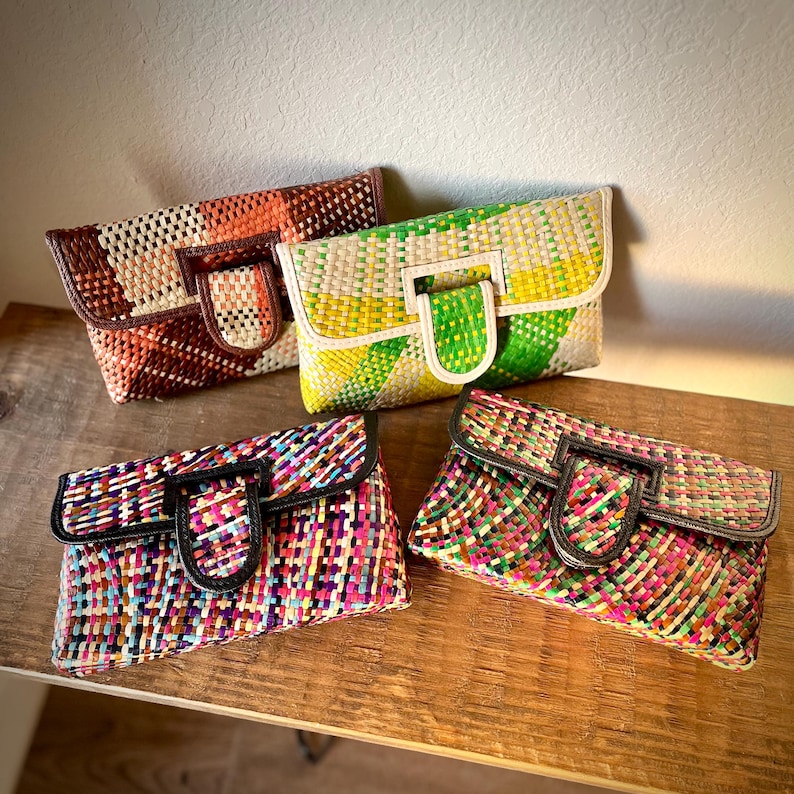 Philippine Pandan Straw Clutch Bag | Handmade Sustainable Fashion Accessories | Unique Tropical Gifts For Women image 20