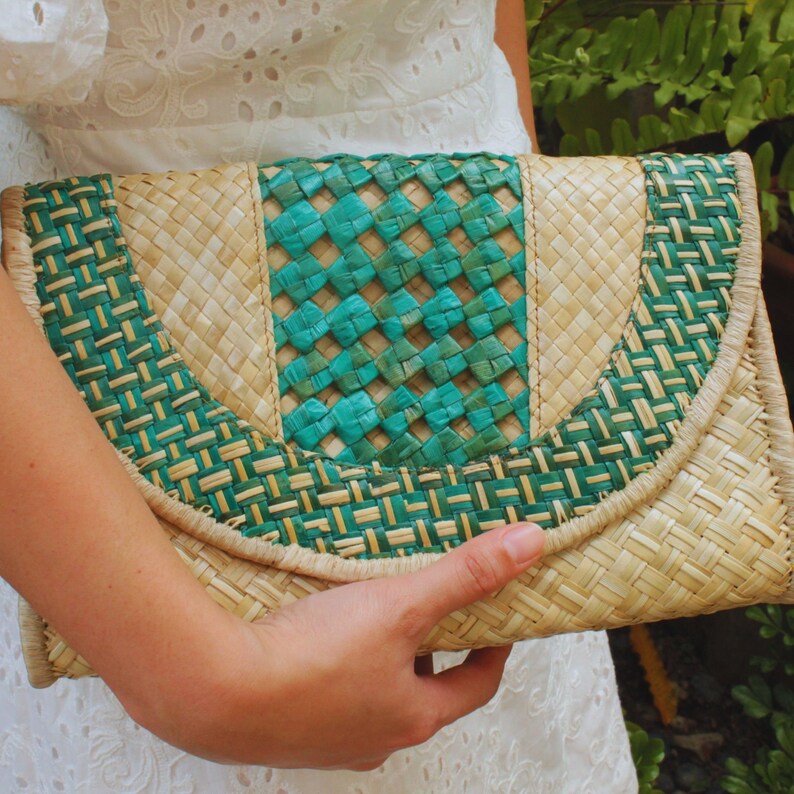 Handmade Straw Clutch Bag Sustainable Fashion Accessories Etsy