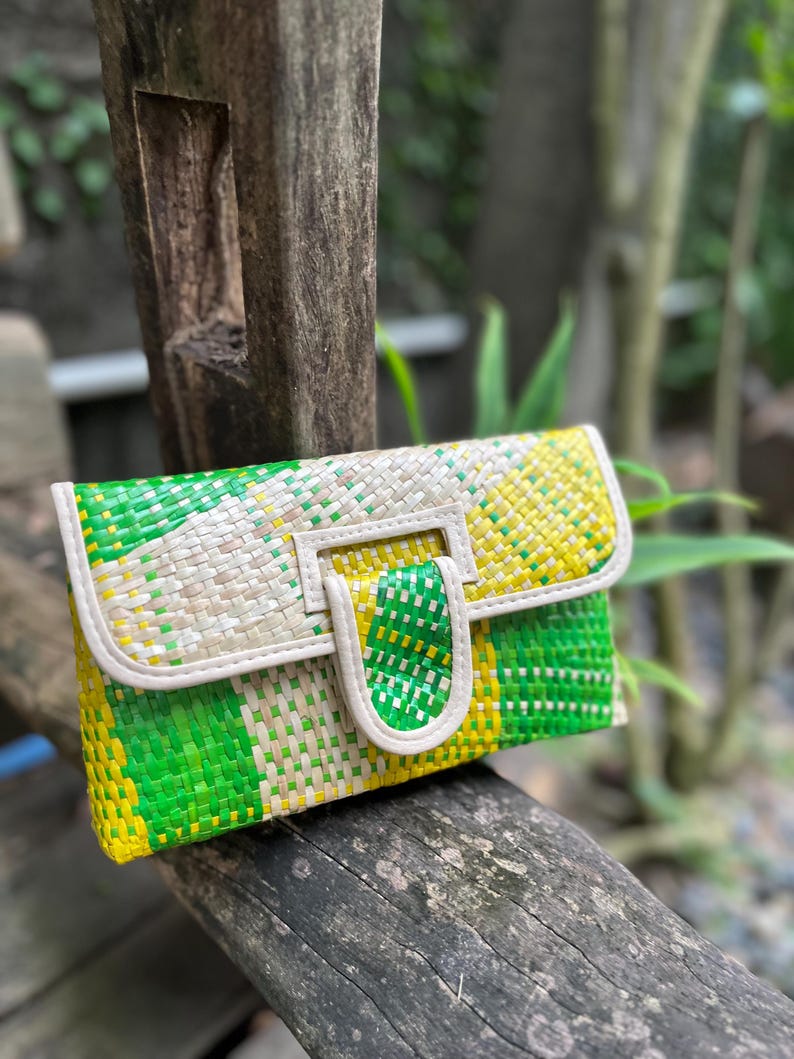 Philippine Pandan Straw Clutch Bag | Handmade Sustainable Fashion Accessories | Unique Tropical Gifts For Women image 11
