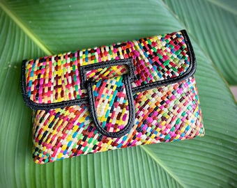 Philippine Pandan Straw Clutch Bag | Handmade Sustainable Fashion Accessories | Unique Tropical Gifts For Women