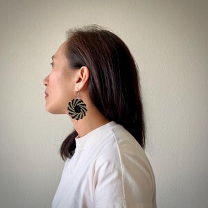 Pandan Straw Jewelry | Philippines Dangling Earrings | Filipino Culture Beach Accessories | Round Sunburst image 6