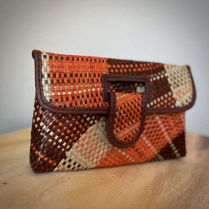 Philippine Pandan Straw Clutch Bag | Handmade Sustainable Fashion Accessories | Unique Tropical Gifts For Women image 17
