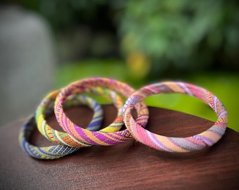 Yakan Fabric Ethnic Jewelry | Philippines Tribal Cloth Bangle | Filipino Culture Heritage Bracelet