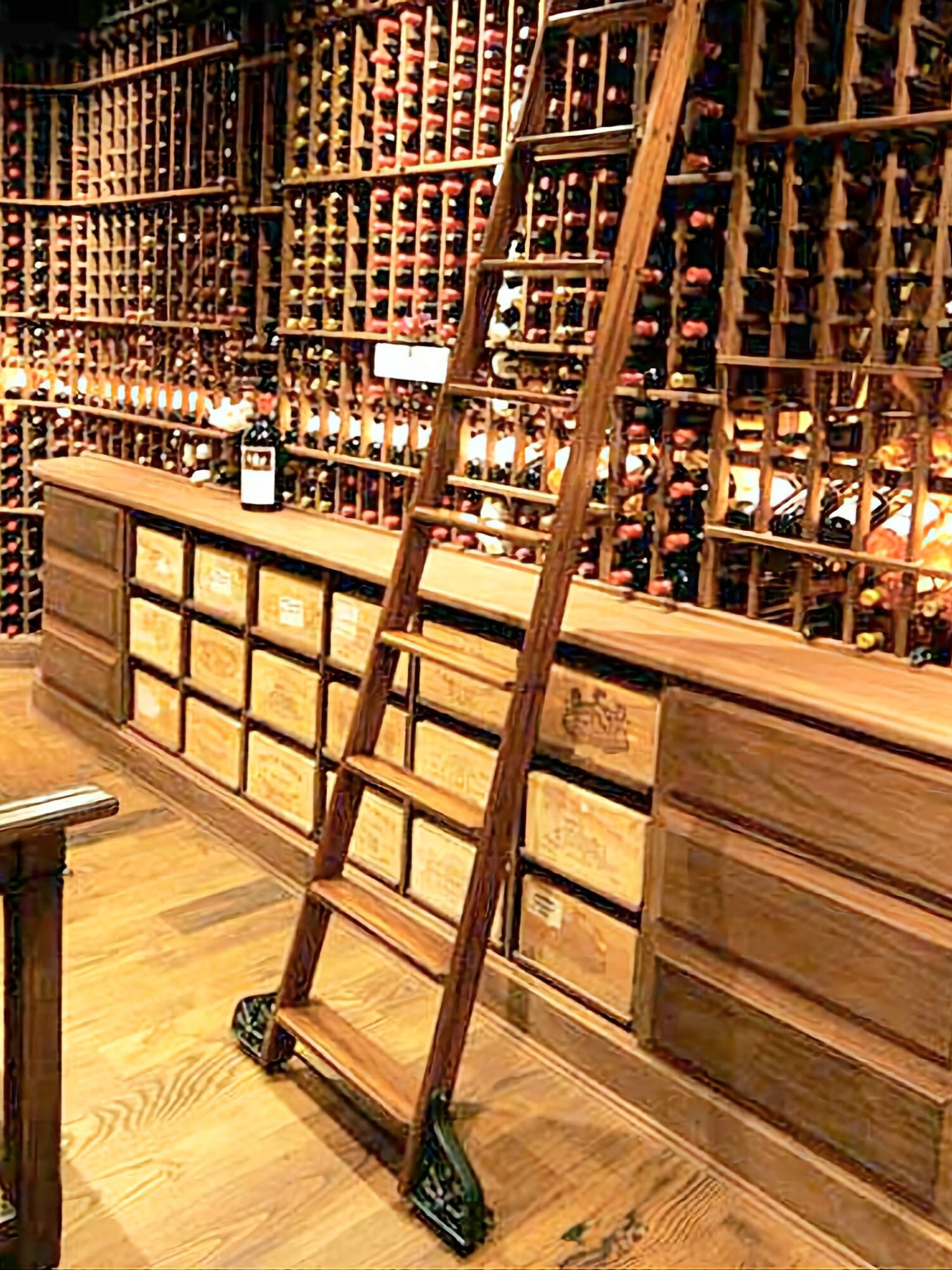 Wine Cellar Ladder Rolling Wine Cellar Ladder, Wine Rack Ladder, Ladder