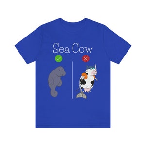 Sea Cow - Manatee - White Lettering - Unisex Jersey Short Sleeve Tee