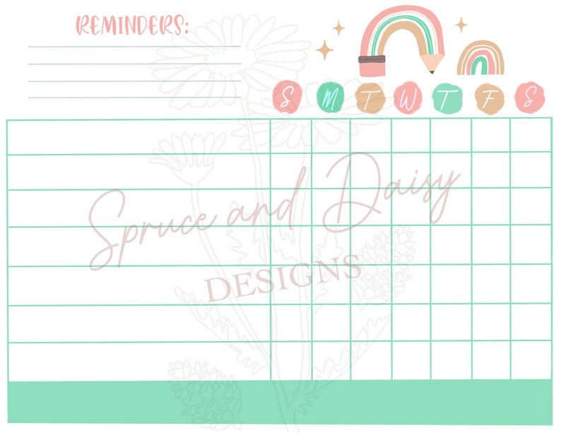 School Chart Class Chart Printable - Etsy