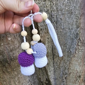 Crocheted mushroom keychain|| handmade bag charms|| cotton crocheted mushroom keychain