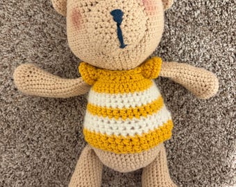 Crochet Teddy Bear Amigurumi Plushie With Removable Shirt