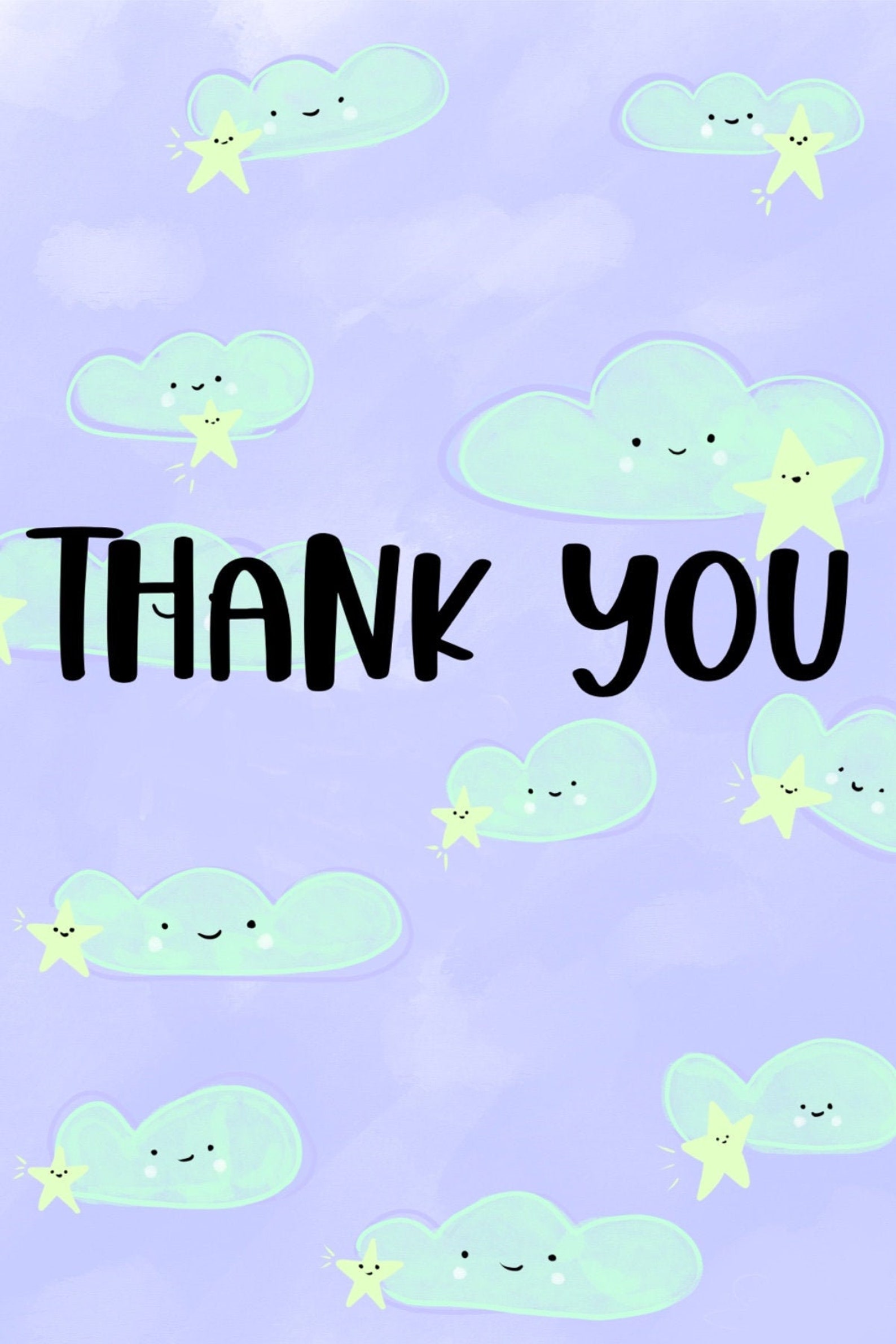 Kawaii Thank You Card Printable Card Thank You Card Small | Etsy