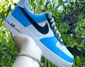 Black and Blue Custom Air Force 1 Inspired by University  display picture 1