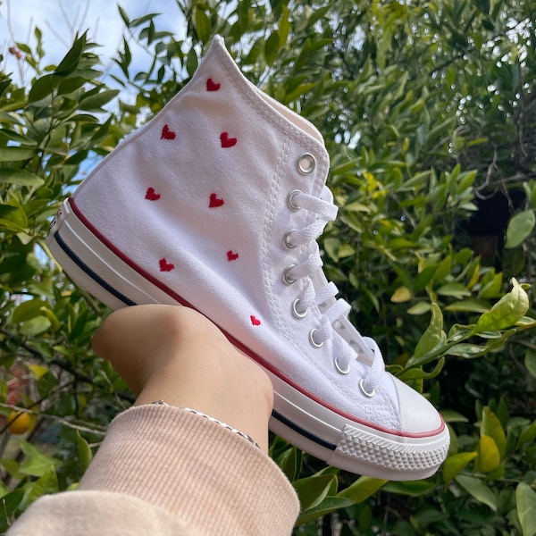 Valentine's Day Custom Heart Embroidered Converse Chuck Taylor All Star’s