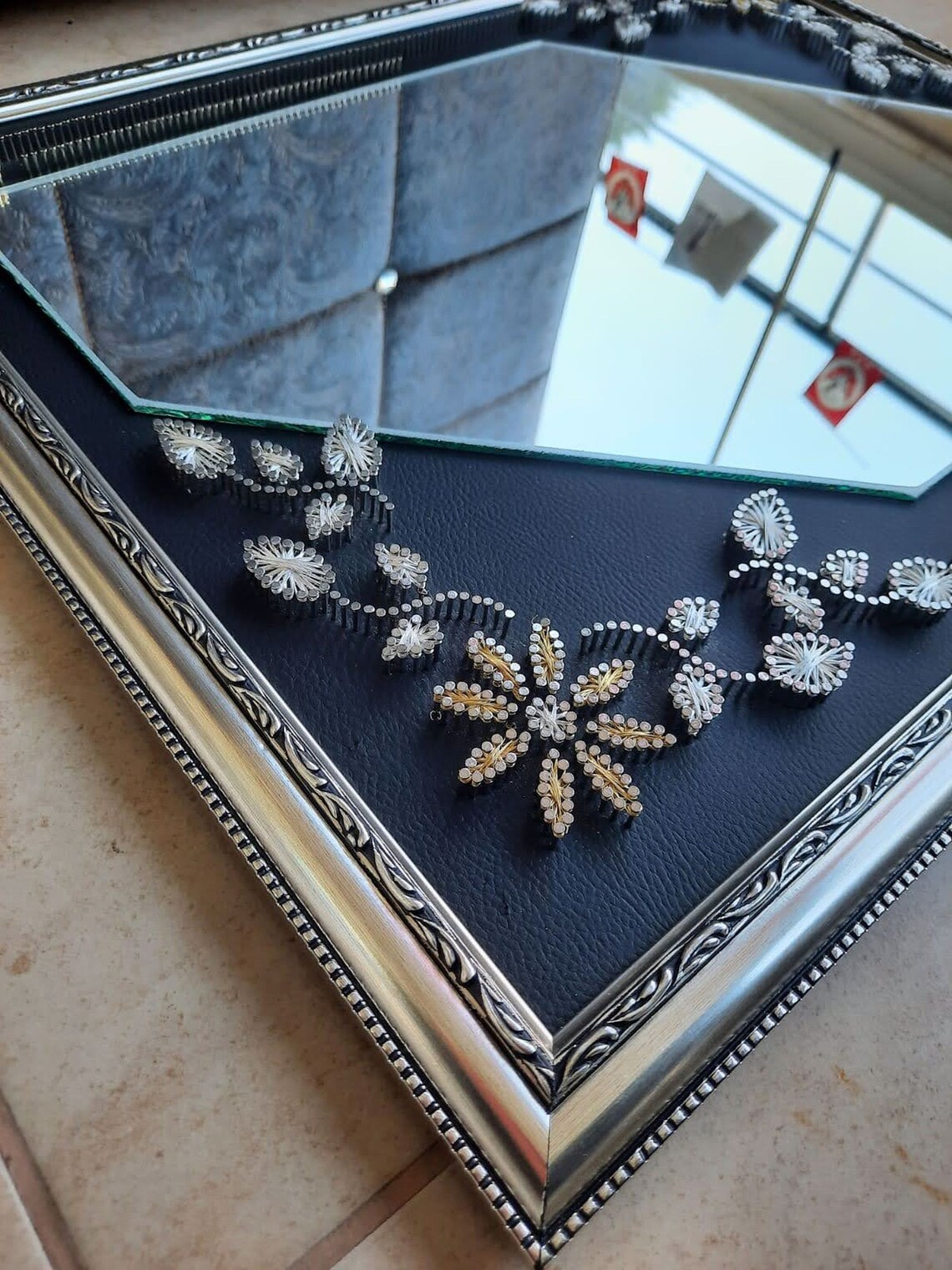 Mirror String Art Handicraft String Wall Art Home Decor Etsy