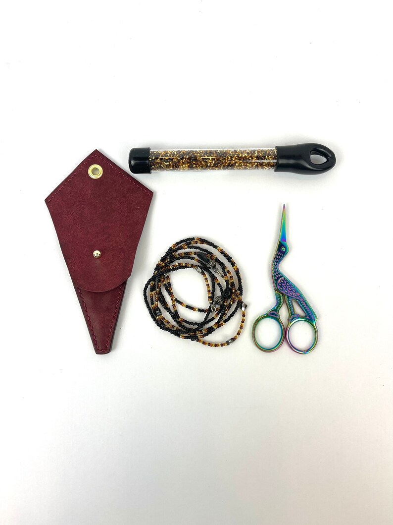 Leather Embroidery Scissor Sheath/cover. Pink Pueblo Leather. Etsy