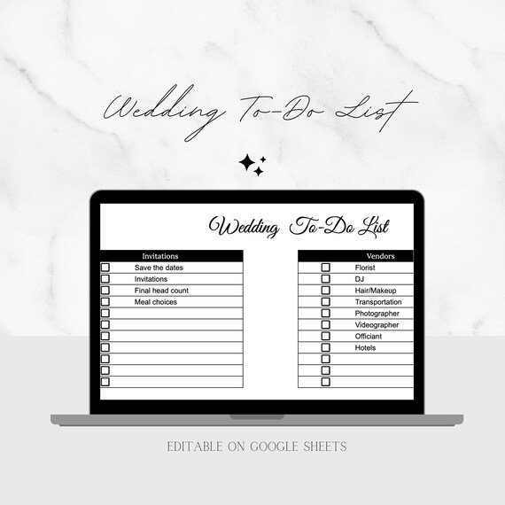 List of things needed sale for a wedding
