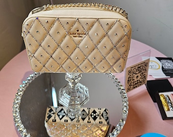 Rhinestone Kate Spade Crossbody Bag: Hand-Painted Adinkra Symbols