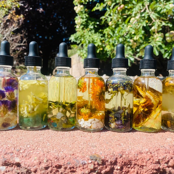 Herbal/Crystal Infused Organic Body Oils - 6 week infused