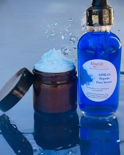 GHK-Cu Peptide Face Serum- New Cobalt Blue bottle 2 oz