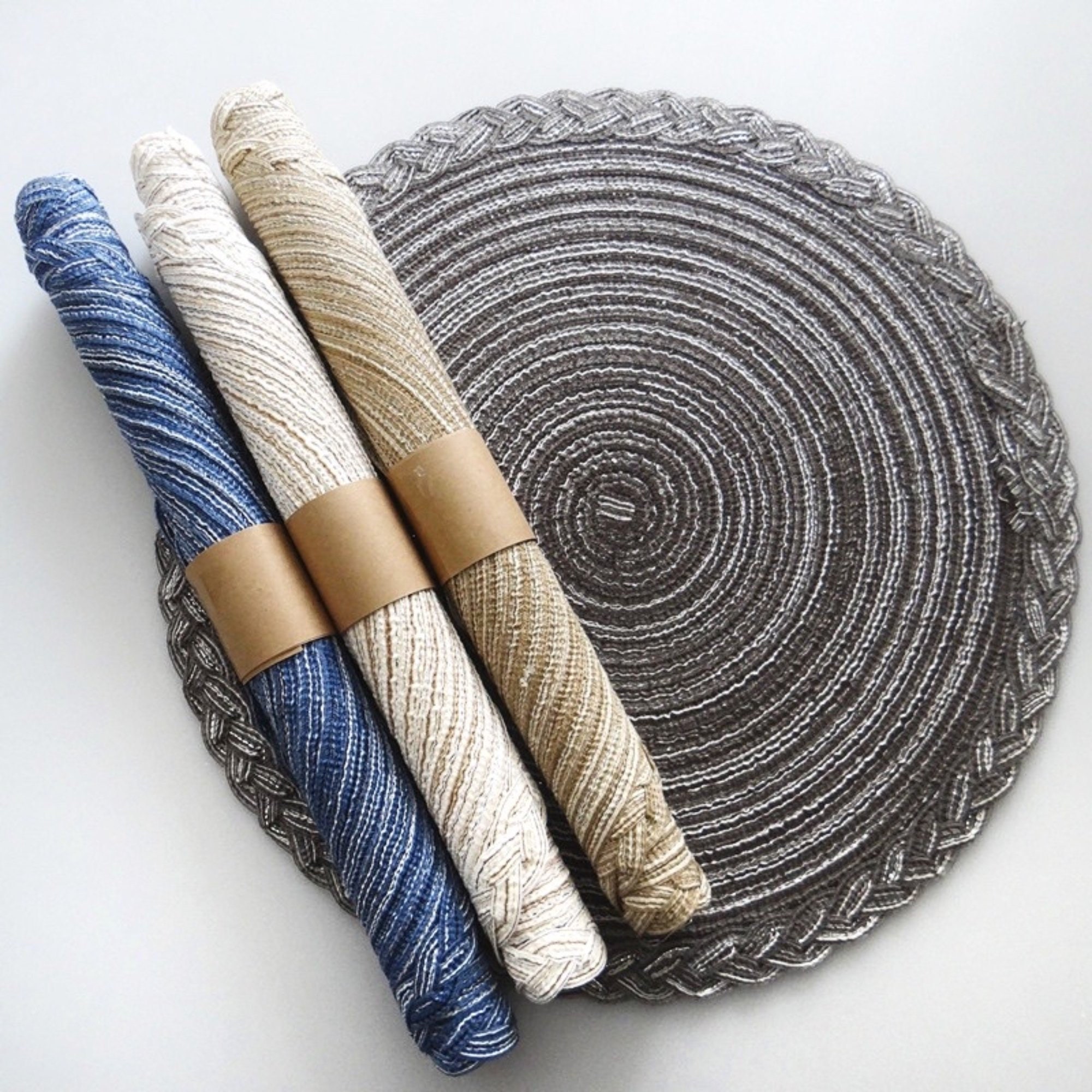 Set de 2 Round 15 Boho Placemats Kitchen Decor Dining Etsy