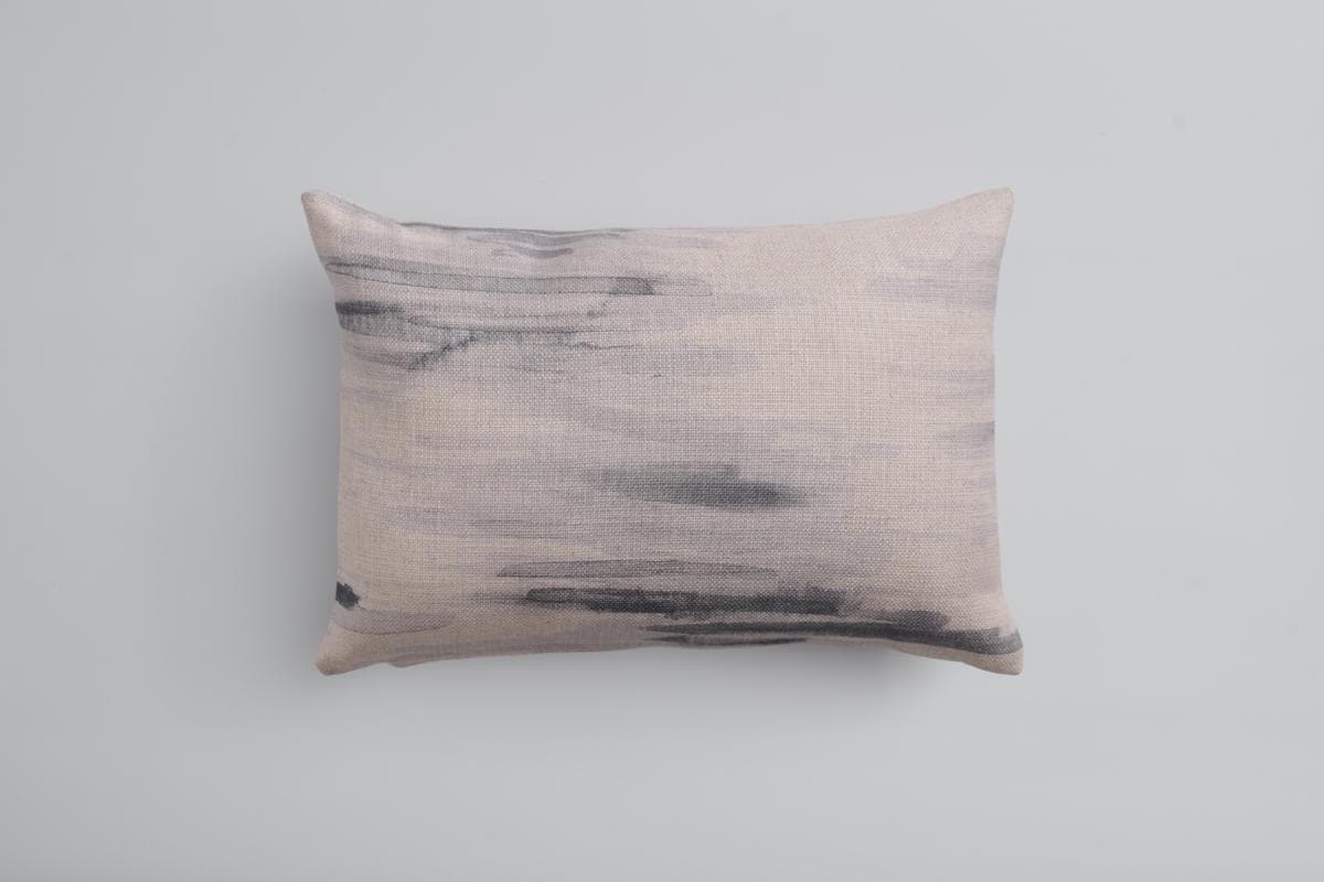 Awash Water Lumbar Pillow Cover 14 × 20 – Barbara Barry for Kravet, Watercolor Brush-Stroke Cushion