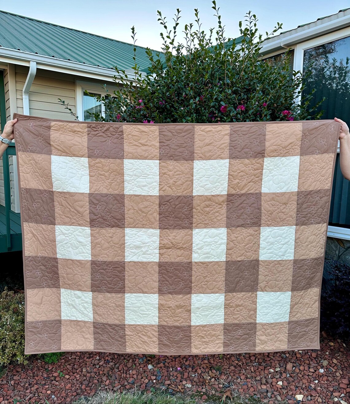 Beige Buffalo Check Handmade Quilt - Etsy