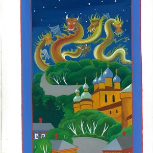 五龍図、版画