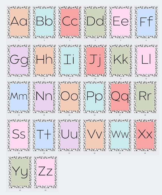 Printable Alphabet Flash Cards Classroom Templates ABC Etsy