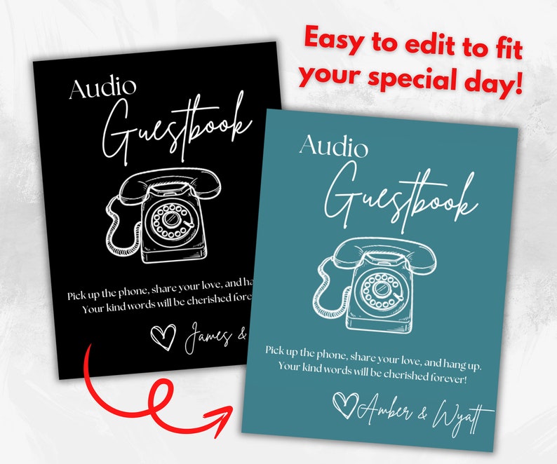 Audio Guest Book Sign Template Unique Wedding Guest Book Phone