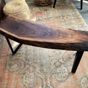 Unique Live Edge Black Walnut Coffee Table, Walnut Wood