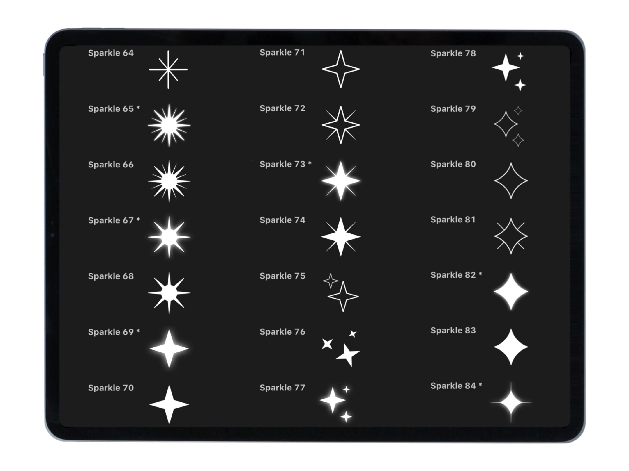 100 Sparkles Stamp Brushes Stars Procreate Brushes Etsy