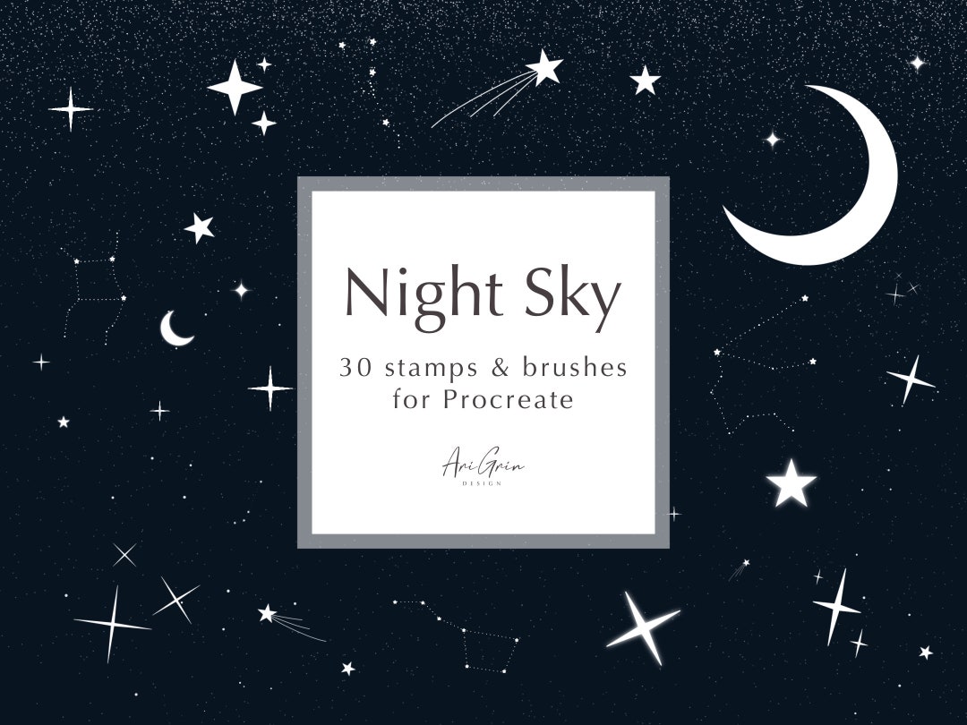 Night Sky | 30 Stamps and Brushes for Procreate | Zodiac Star ...