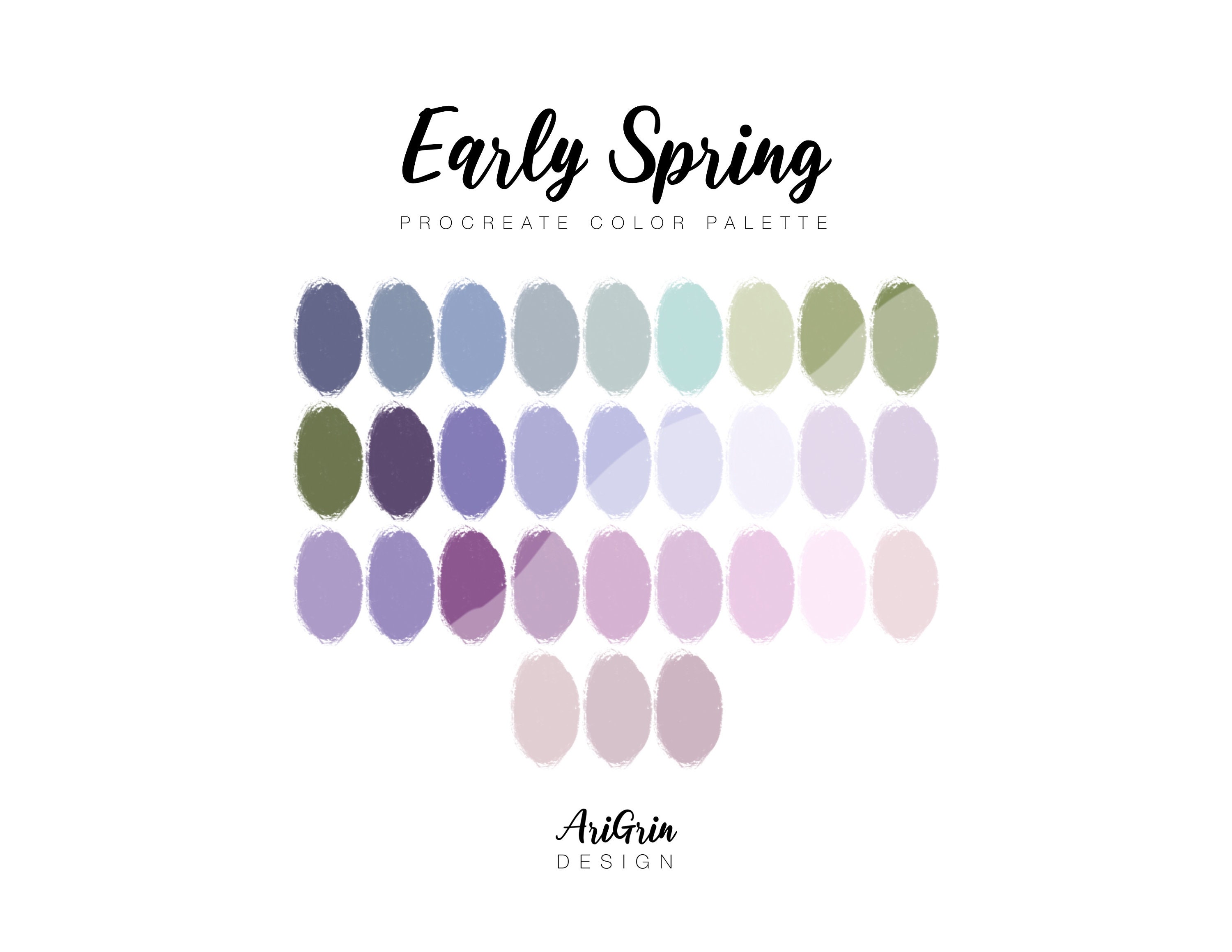 Early Spring Procreate Color Palette Procreate Color Swatch | Etsy