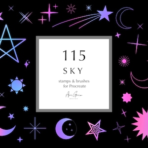115 Procreate Stamps | Sky Collection