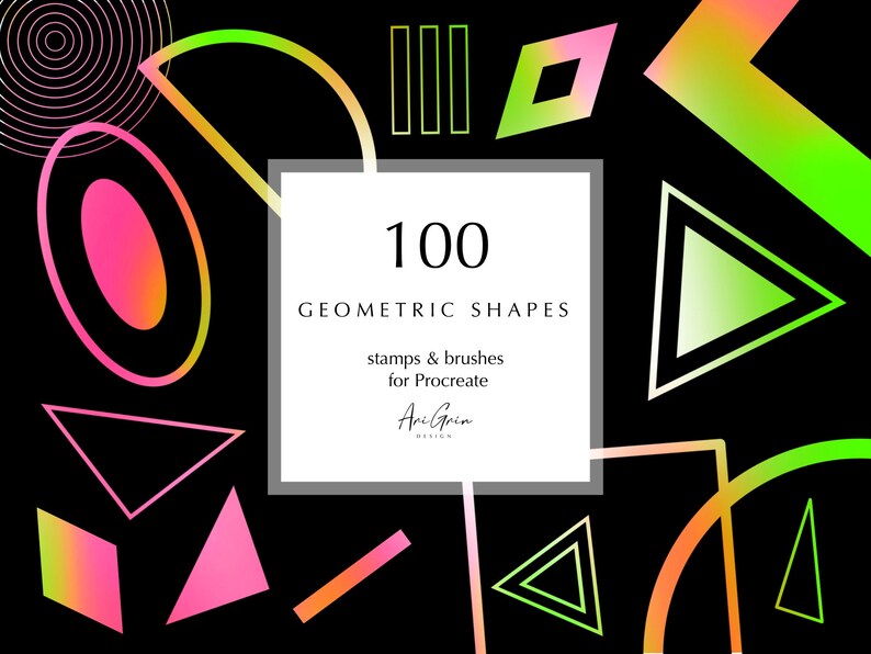 100 Procreate Stamps | Geometric Shapes - Etsy