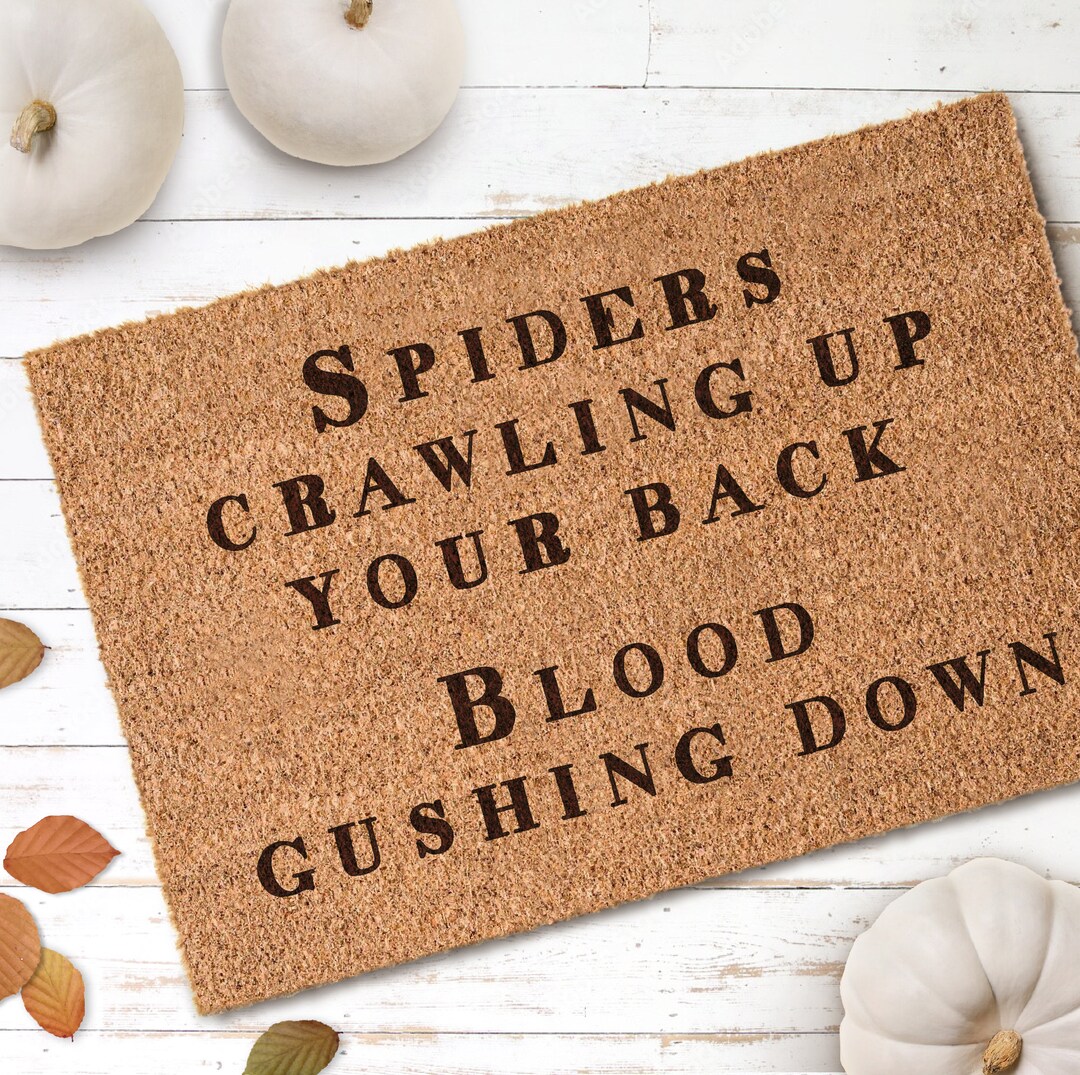 SPIDERS CRAWLING UP Halloween Coconut Doormat Customizable Etsy