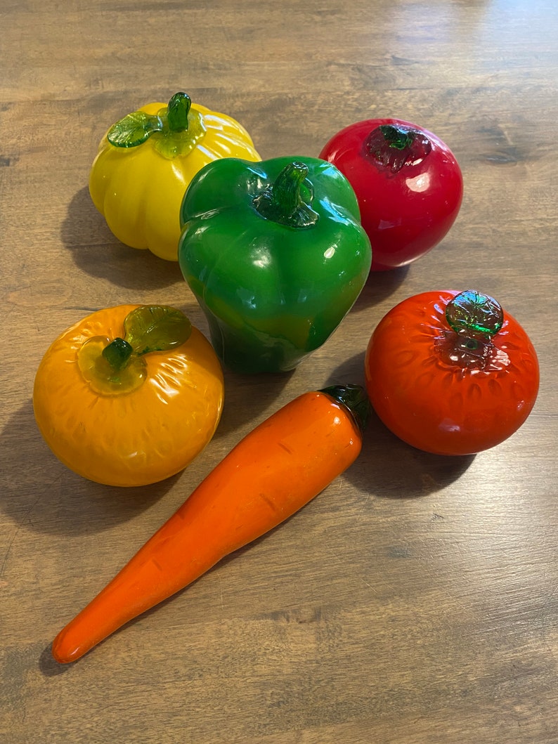 Vintage Glass Fruit set of 6 FREE SHIPPING Etsy