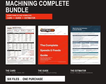 Machining Speeds & Feeds Bundle – Card, Guide, Job Estimator (PDF + Excel)