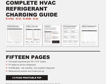 HVAC Refrigerant Charging Guide, Superheat Subcooling Manual (15-Page PDF)