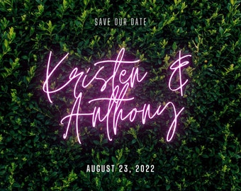 save the date neon