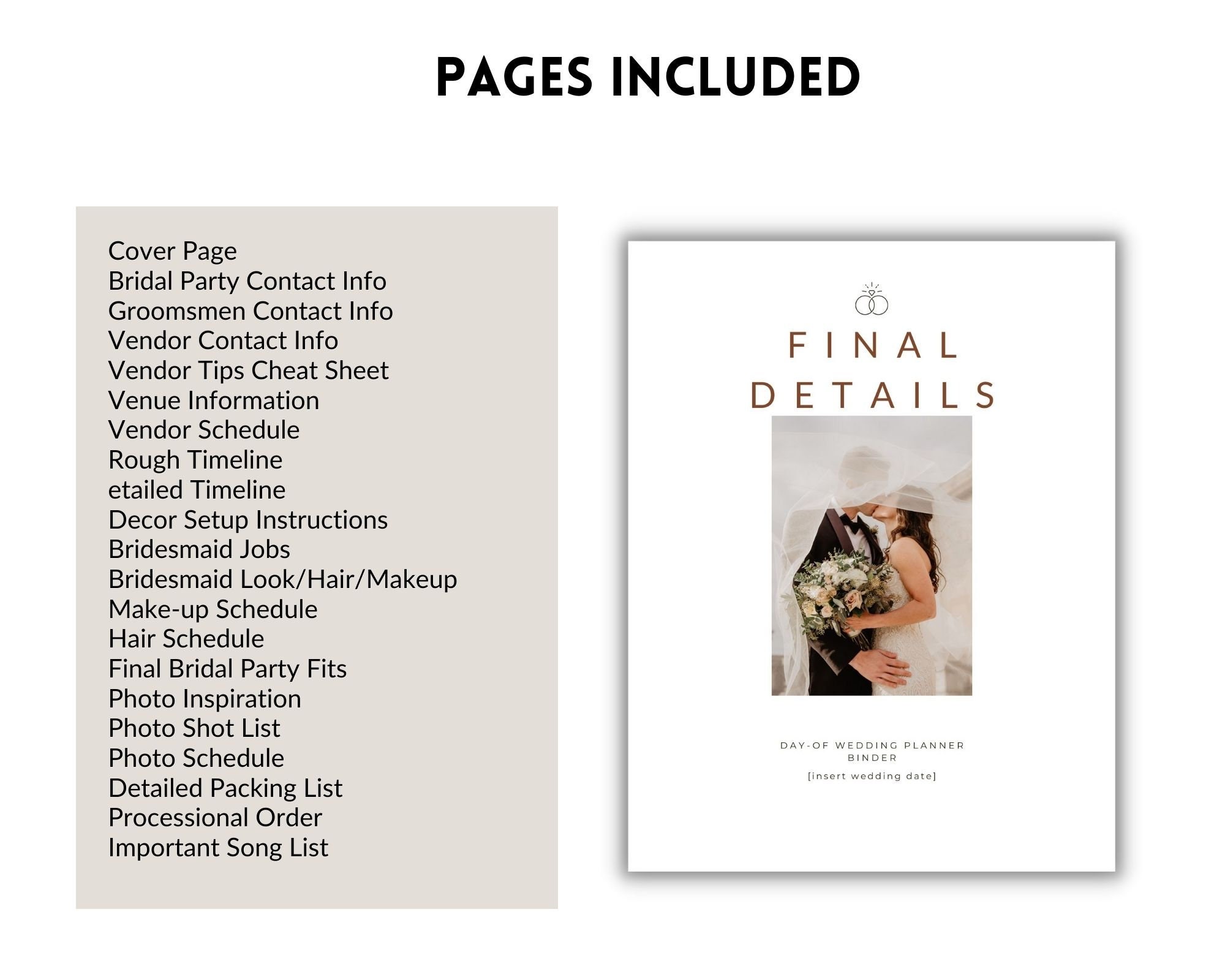 Rustic Document Templet Boho Rustic Fall Wedding Day-of Planner Itinerary Template | Wedding ...