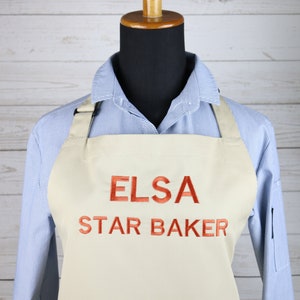 Baker&#39;s Apron with Custom Name / Kitchen Apron /BBQ Apron / Grill Apron / Birthday Gift / Wedding Gift / Housewarming gift