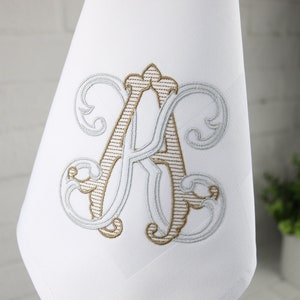 Set of 6 Monogrammed Napkins / Embroidered Cloth Napkins / Dinner Napkins / Christmas Gift / Wedding Gift/ 2 Letters Monogram