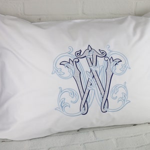 Set of 2 Monogram Pillow Cases/Shams  100% Cotton / Monogrammed Pillow/ Wedding gift / Personalized Pillow / Bridal Shower Gift